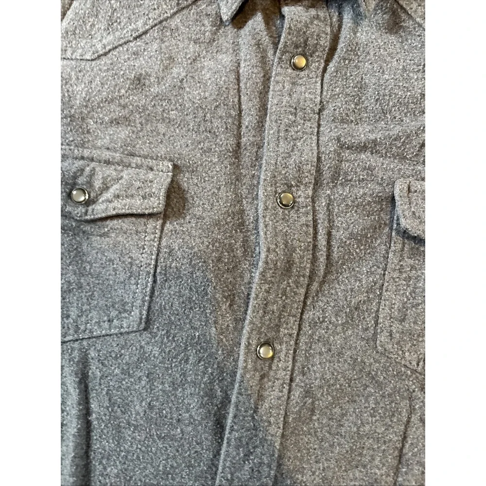 Cody James Mens Button Down Shirt XL Flannel Pearl Snaps‎ Grey Heavy Western